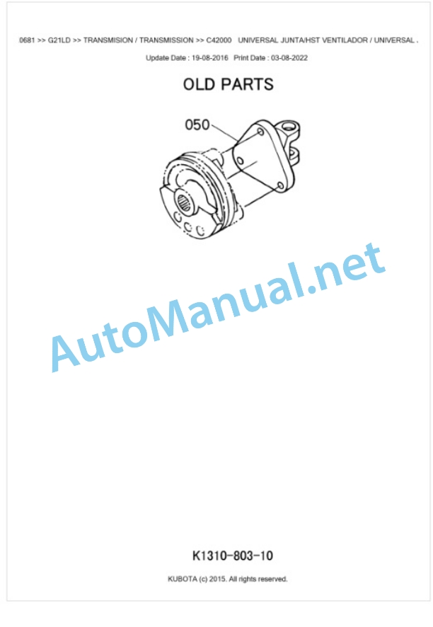 Kubota G21LD Parts Manual PDF BKIDK0618 4 Kubota G21LD Parts Manual PDF BKIDK0618-4