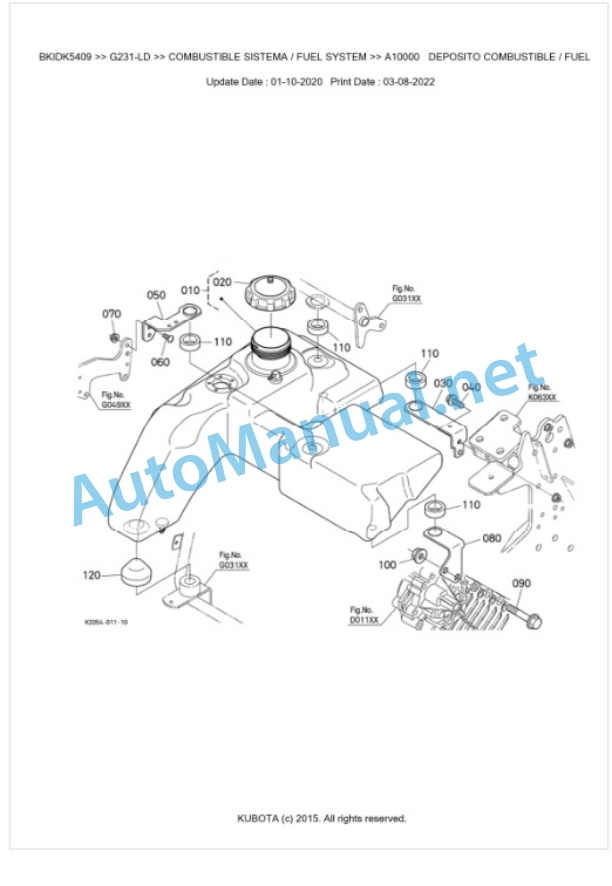 Kubota G231-LD Parts Manual PDF BKIDK5409 2 Kubota G231-LD Parts Manual PDF BKIDK5409-2