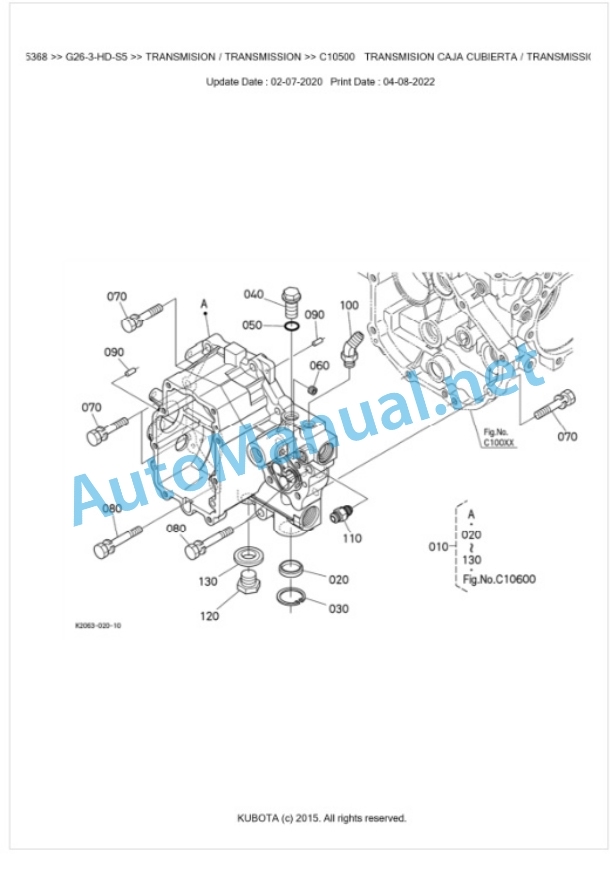 Kubota G26-3-HD-S5 Parts Manual PDF BKIDK5368 3 Kubota G26-3-HD-S5 Parts Manual PDF BKIDK5368-3