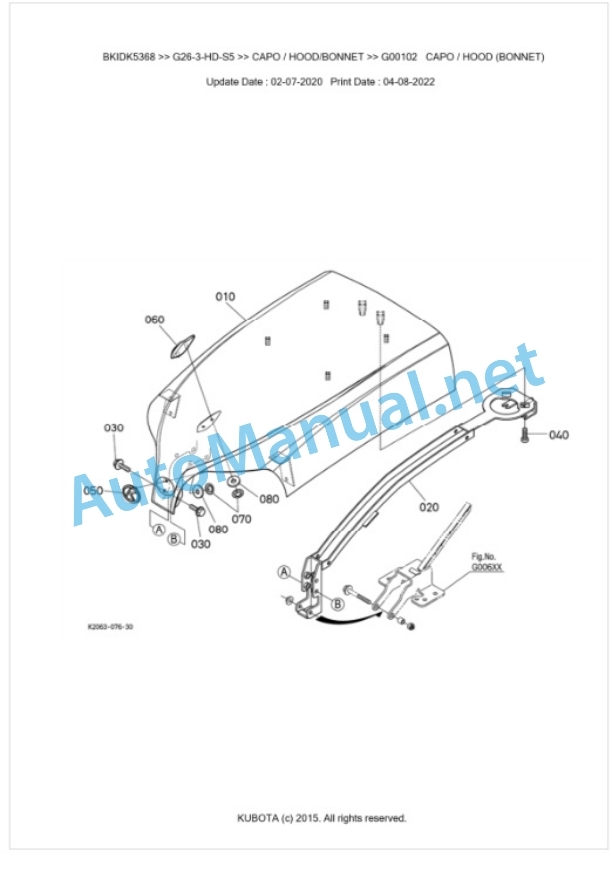 Kubota G26-3-HD-S5 Parts Manual PDF BKIDK5368 5 Kubota G26-3-HD-S5 Parts Manual PDF BKIDK5368-5