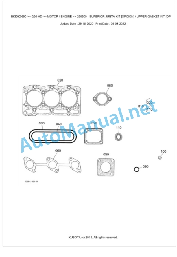 Kubota G26-HD Parts Manual PDF BKIDK0690 2 Kubota G26-HD Parts Manual PDF BKIDK0690-2