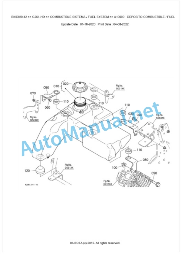 Kubota G261-HD Parts Manual PDF BKIDK5412 2 Kubota G261-HD Parts Manual PDF BKIDK5412-2