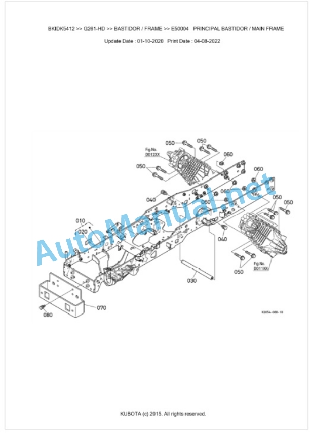 Kubota G261-HD Parts Manual PDF BKIDK5412 4 Kubota G261-HD Parts Manual PDF BKIDK5412-4