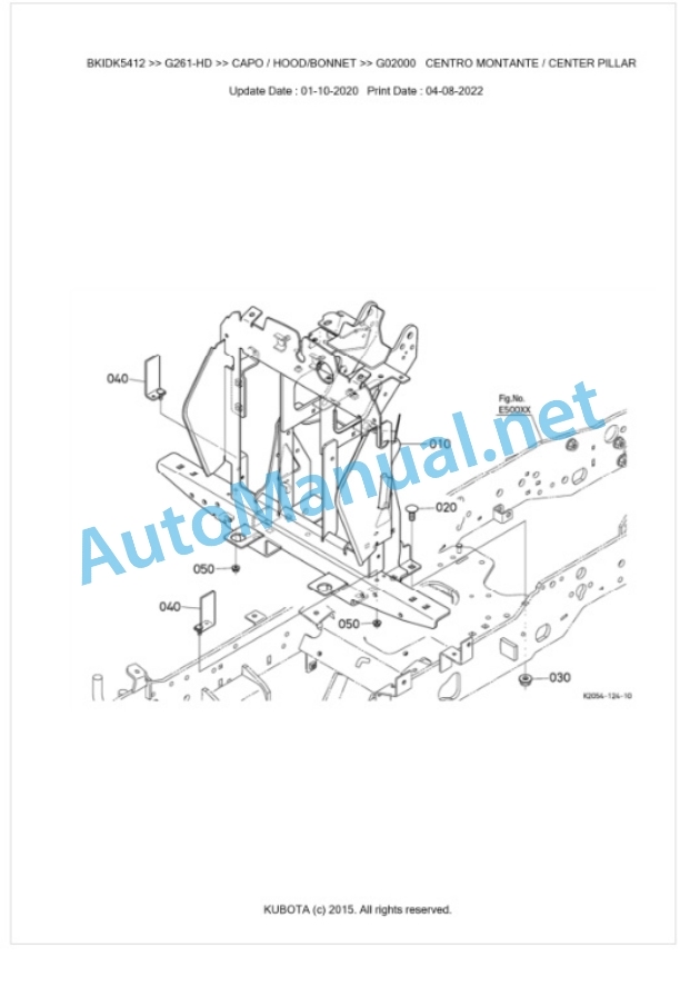 Kubota G261-HD Parts Manual PDF BKIDK5412 5 Kubota G261-HD Parts Manual PDF BKIDK5412-5