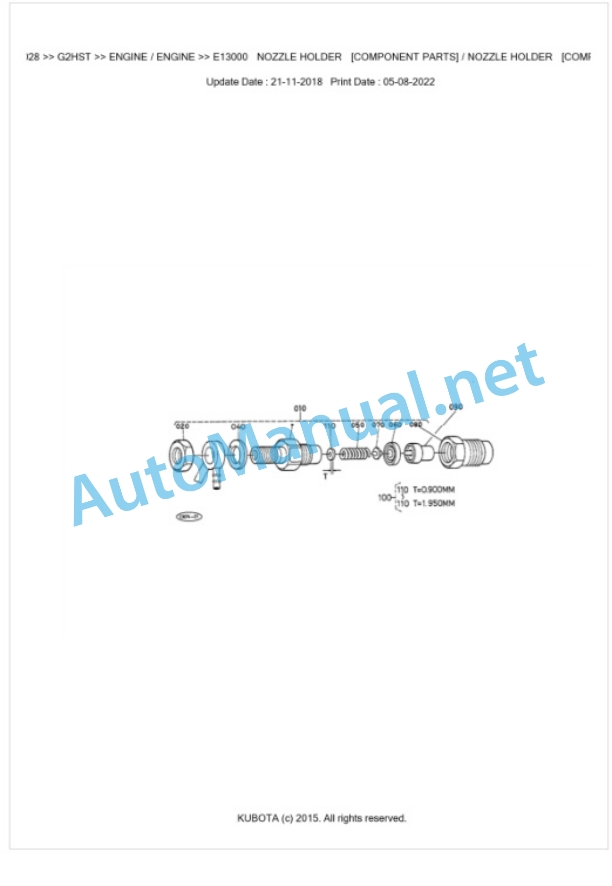 Kubota G2HST Parts Manual PDF BKIDA0028 2 Kubota G2HST Parts Manual PDF BKIDA0028-2
