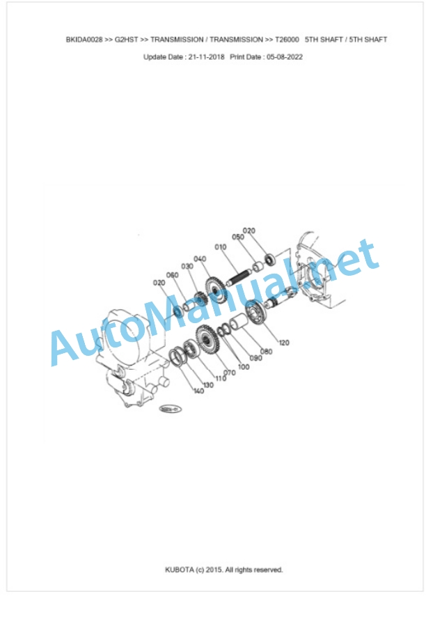 Kubota G2HST Parts Manual PDF BKIDA0028 4 Kubota G2HST Parts Manual PDF BKIDA0028-4