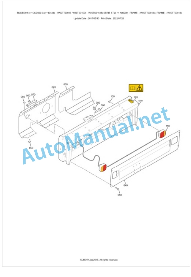Kubota GCD600-C SERIE STW Parts Manual PDF BKIDE5116 2 Kubota GCD600-C SERIE STW Parts Manual PDF BKIDE5116-2