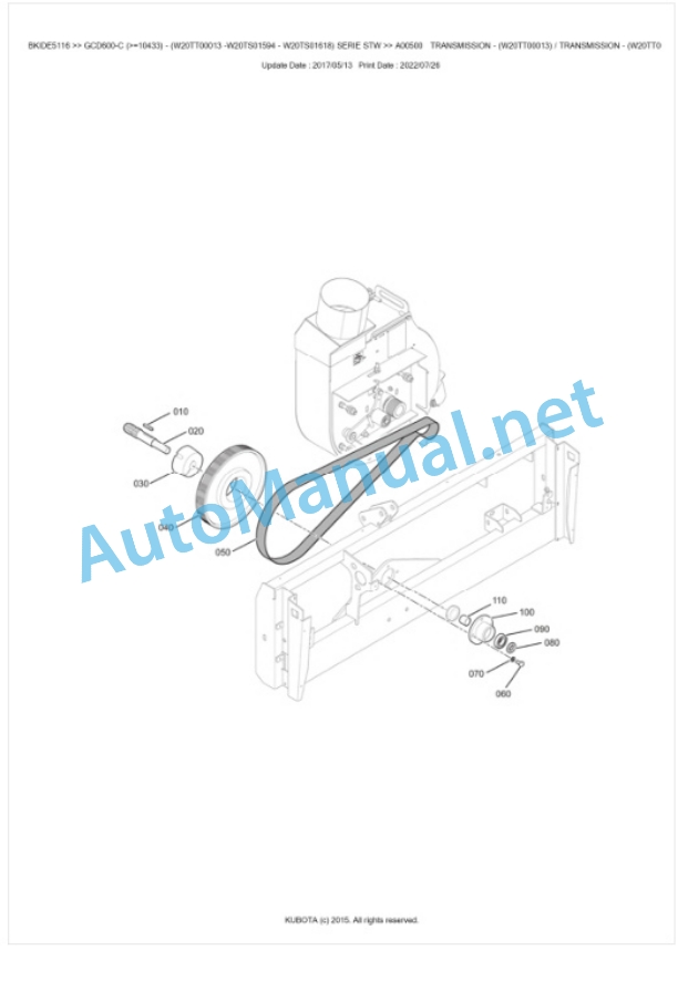 Kubota GCD600-C SERIE STW Parts Manual PDF BKIDE5116 4 Kubota GCD600-C SERIE STW Parts Manual PDF BKIDE5116-4