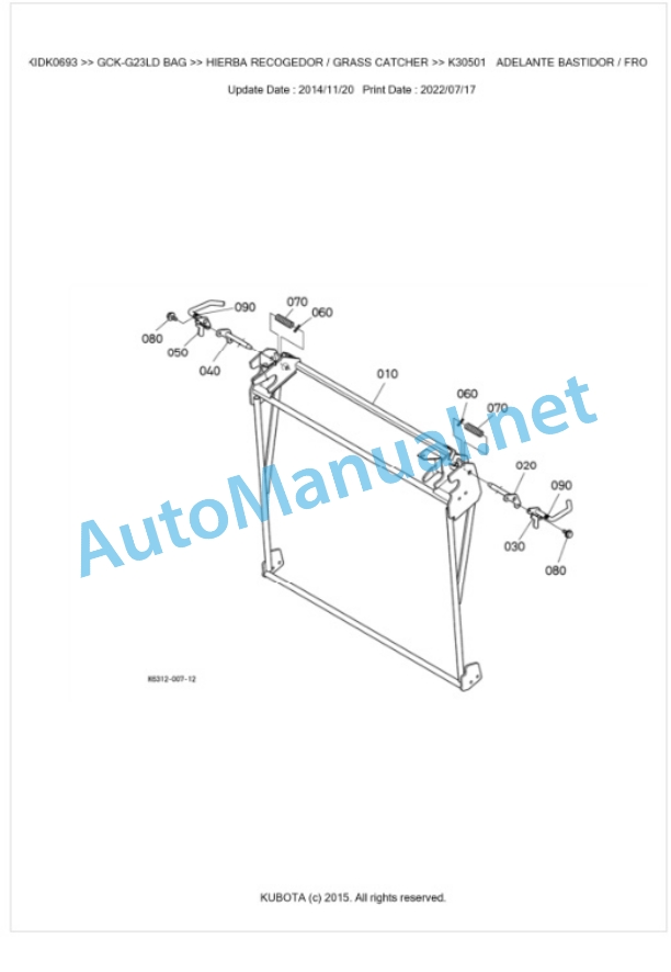 Kubota GCK-G23LD BAG Parts Manual PDF BKIDK0693 2 Kubota GCK-G23LD BAG Parts Manual PDF BKIDK0693-2