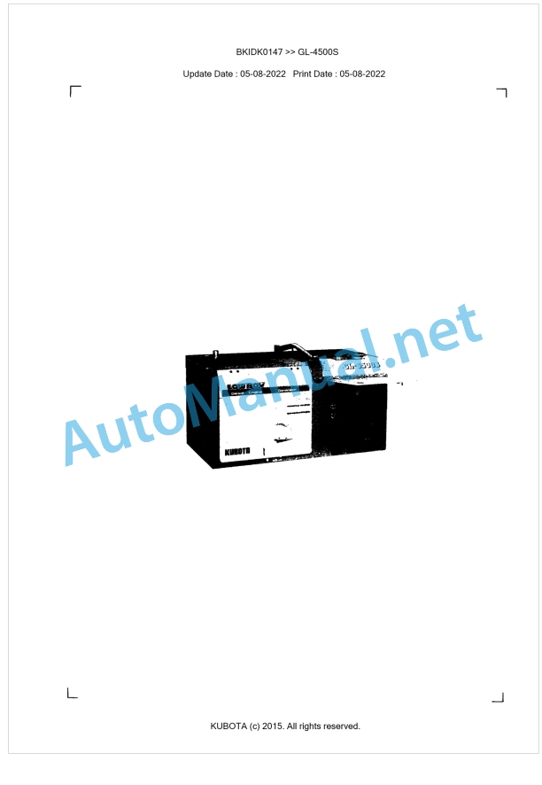 Kubota GL-4500S Parts Manual PDF BKIDK0147 1 Kubota GL-4500S Parts Manual PDF BKIDK0147