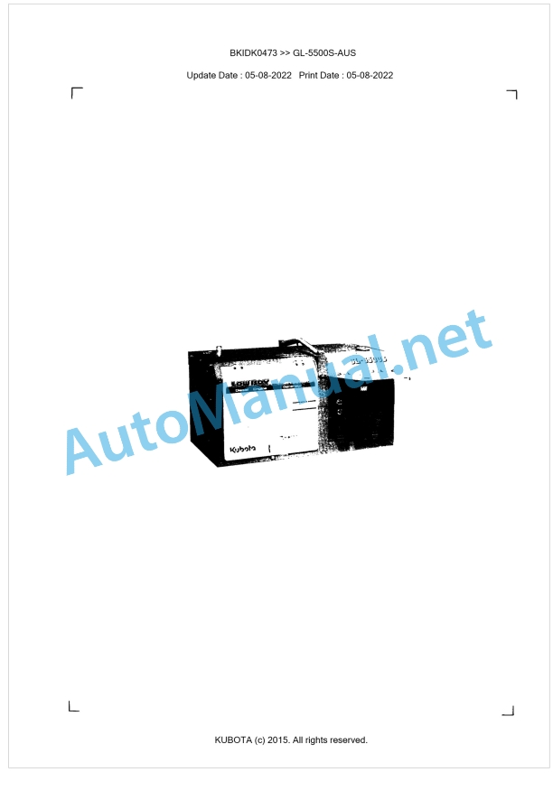 Kubota GL-5500S-AUS Parts Manual PDF BKIDK0473 1 Kubota GL-5500S-AUS Parts Manual PDF BKIDK0473
