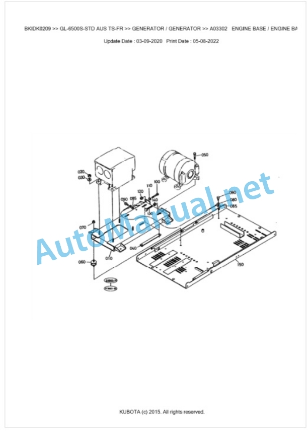 Kubota GL-6500S-STD AUS TS-FR Parts Manual PDF BKIDK0209 3 Kubota GL-6500S-STD AUS TS-FR Parts Manual PDF BKIDK0209-3