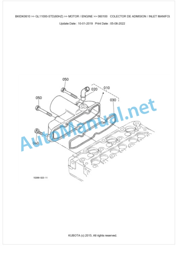 Kubota GL11000-STD(60HZ) Parts Manual PDF BKIDK0610 4 Kubota GL11000-STD(60HZ) Parts Manual PDF BKIDK0610-4