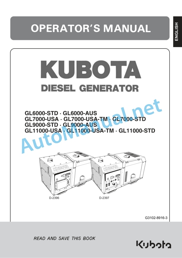 Kubota GL6000-STD, GL6000-AUS, GL7000 Operators Manual PDF