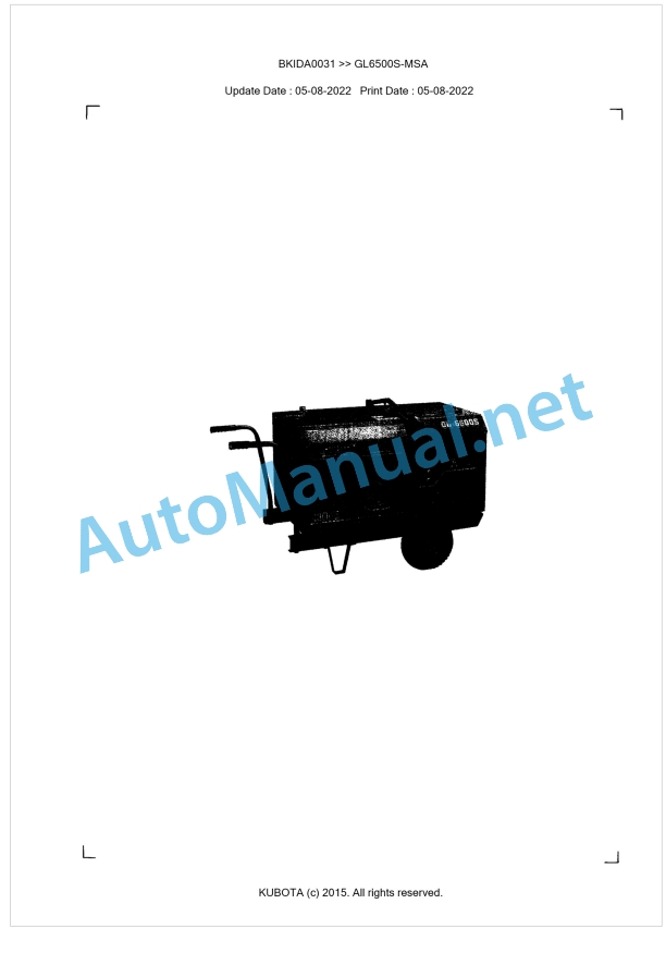 Kubota GL6500S-MSA Parts Manual PDF BKIDA0031 1 Kubota GL6500S-MSA Parts Manual PDF BKIDA0031