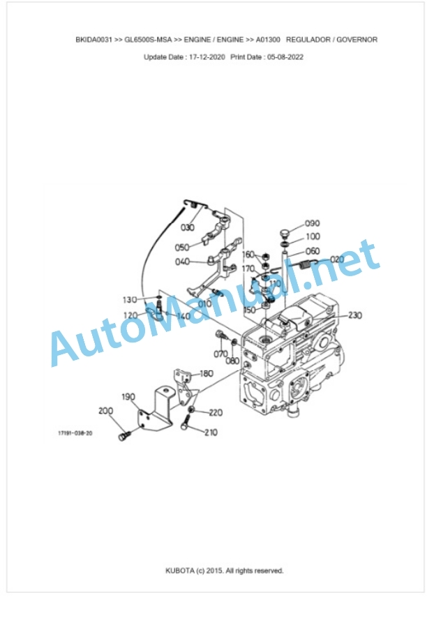 Kubota GL6500S-MSA Parts Manual PDF BKIDA0031 3 Kubota GL6500S-MSA Parts Manual PDF BKIDA0031-3