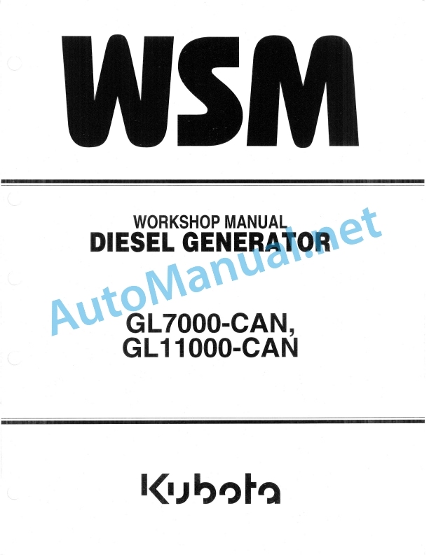 Kubota GL7000-CAN, GL11000-CAN Diesel Engine Workshop Manual PDF