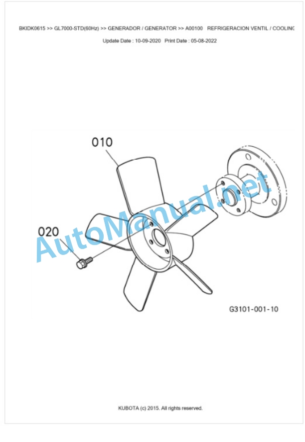 Kubota GL7000-STD(60Hz) Parts Manual PDF BKIDK0615 4 Kubota GL7000-STD(60Hz) Parts Manual PDF BKIDK0615-4