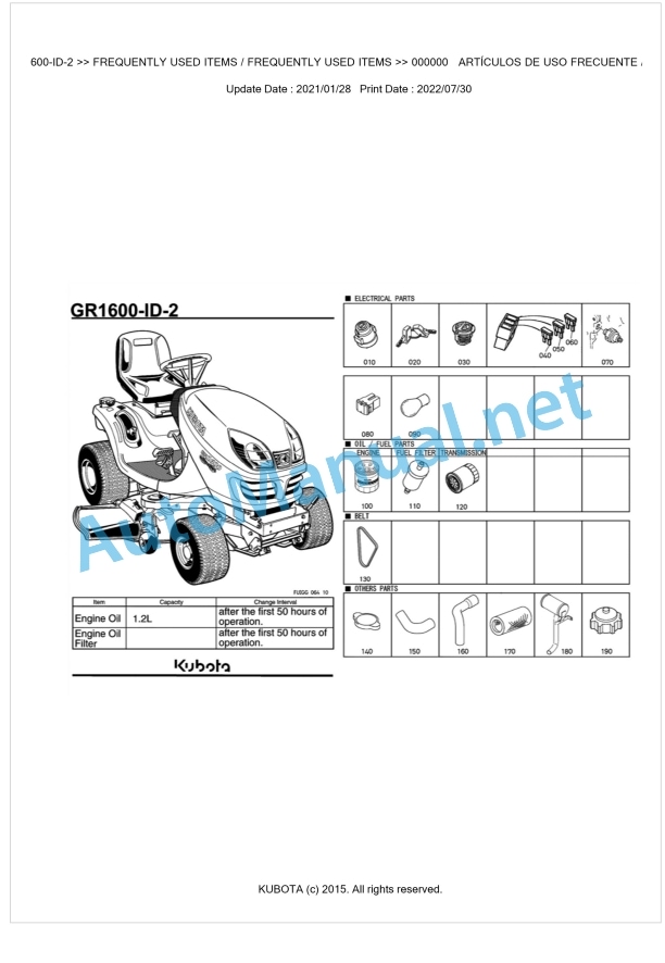 Kubota GR1600-ID-2 Parts Manual PDF BKIDA5090 1 Kubota GR1600-ID-2 Parts Manual PDF BKIDA5090