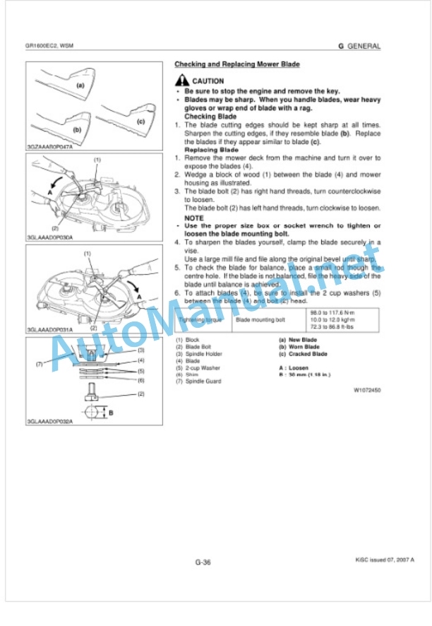 Kubota GR1600EC2 Workshop Manual PDF 2 Kubota GR1600EC2 Workshop Manual PDF-2