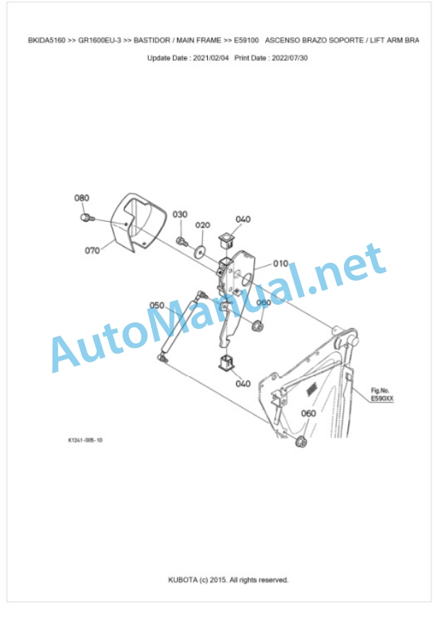 Kubota GR1600EU-3 Parts Manual PDF BKIDA5160 5 Kubota GR1600EU-3 Parts Manual PDF BKIDA5160-5