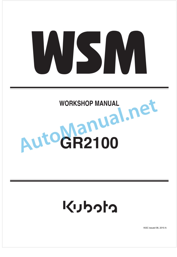 Kubota GR2100 Workshop Manual PDF