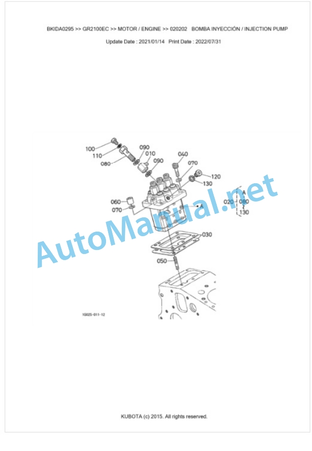 Kubota GR2100EC Parts Manual PDF BKIDA0295 2 Kubota GR2100EC Parts Manual PDF BKIDA0295-2