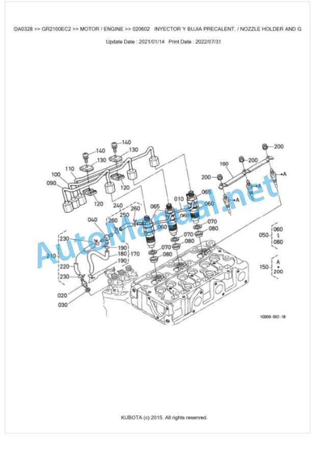 Kubota GR2100EC2 Parts Manual PDF BKIDA0328 2 Kubota GR2100EC2 Parts Manual PDF BKIDA0328-2