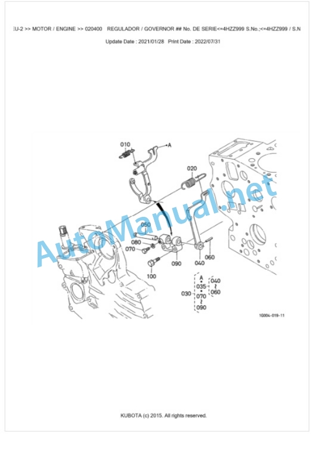 Kubota GR2120EU-2 Parts Manual PDF BKIDA5082 2 Kubota GR2120EU-2 Parts Manual PDF BKIDA5082-2