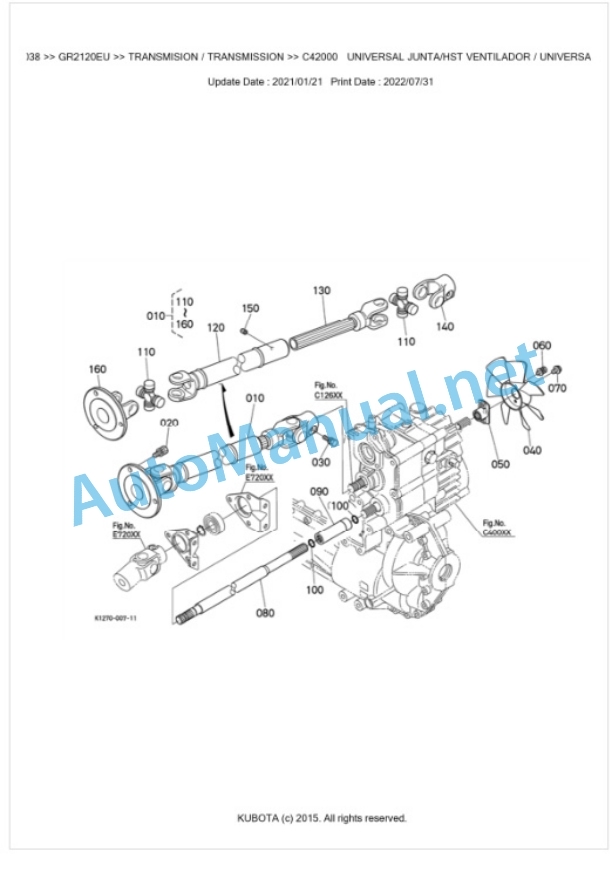 Kubota GR2120EU Parts Manual PDF BKIDA5038 4 Kubota GR2120EU Parts Manual PDF BKIDA5038-4