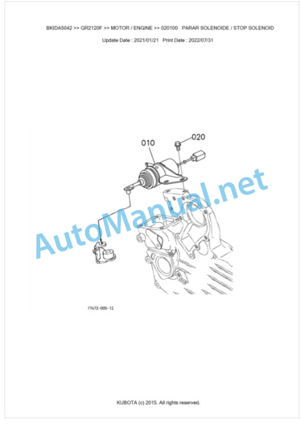 Kubota GR2120F Parts Manual PDF BKIDA5042 2 Kubota GR2120F Parts Manual PDF BKIDA5042-2