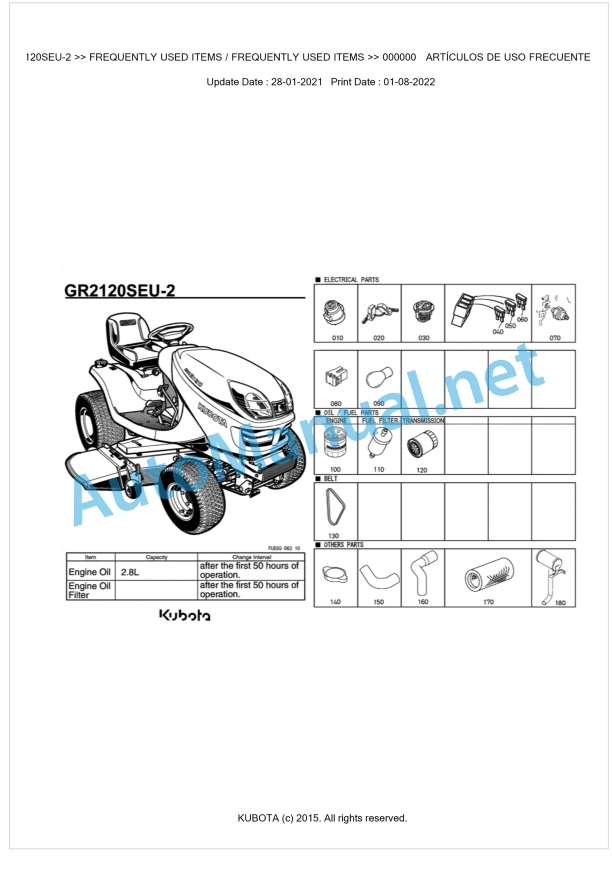 Kubota GR2120SEU-2 Parts Manual PDF BKIDA5085 1 Kubota GR2120SEU-2 Parts Manual PDF BKIDA5085