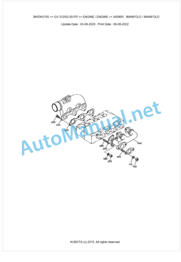 Kubota GV-3125Q-50-FR Parts Manual PDF BKIDK0155 2 Kubota GV-3125Q-50-FR Parts Manual PDF BKIDK0155-2