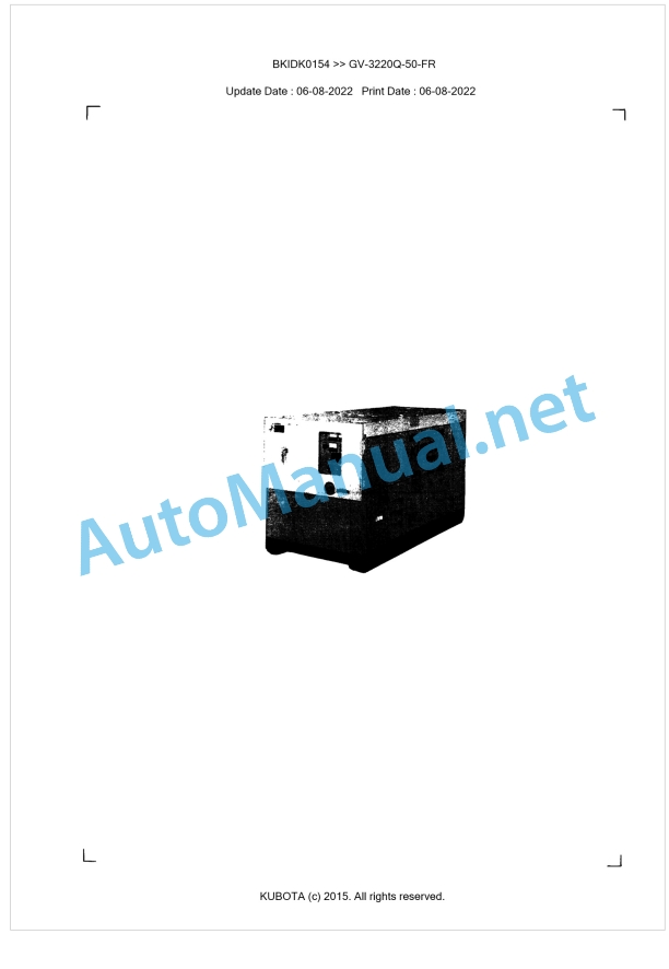 Kubota GV-3220Q-50-FR Parts Manual PDF BKIDK0154 1 Kubota GV-3220Q-50-FR Parts Manual PDF BKIDK0154