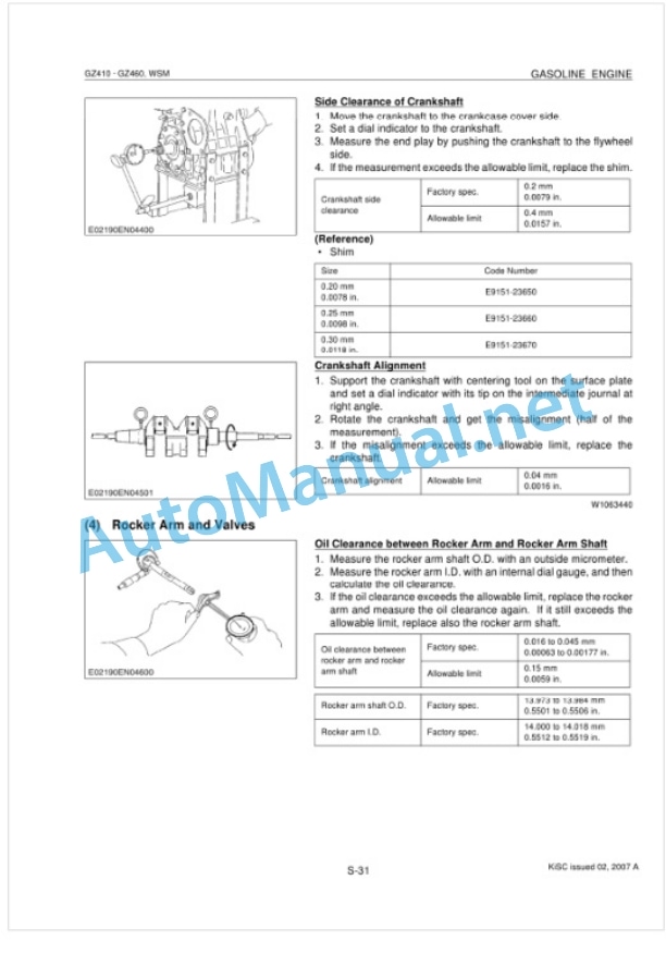 Kubota GZ410, GZ460 Gasoline Engine Workshop Manual PDF 5 Kubota GZ410, GZ460 Gasoline Engine Workshop Manual PDF-5