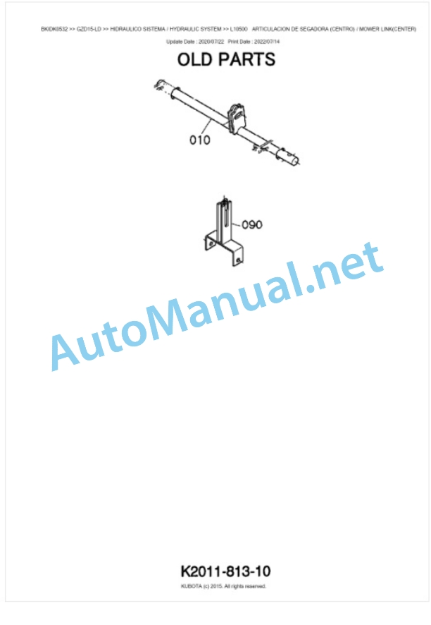 Kubota GZD15-HD, GZD15-LD Parts Manual PDF BKIDK0532 5 Kubota GZD15-HD, GZD15-LD Parts Manual PDF BKIDK0532-5