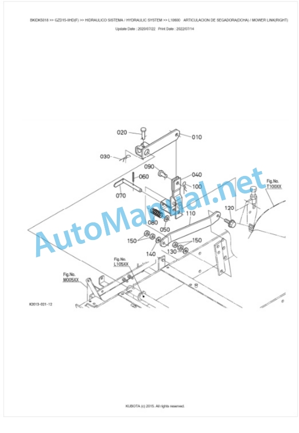 Kubota GZD15-IIHD(F) Parts Manual PDF BKIDK5018 5 Kubota GZD15-IIHD(F) Parts Manual PDF BKIDK5018-5