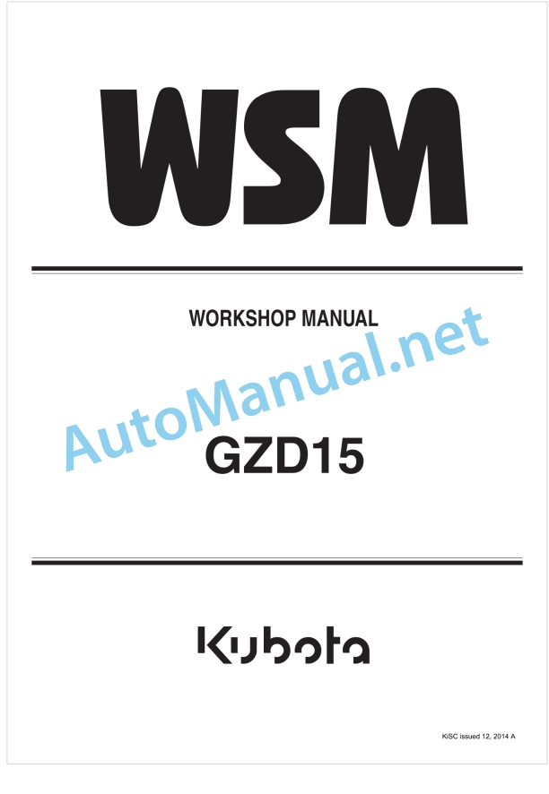 Kubota GZD15 Workshop Manual PDF