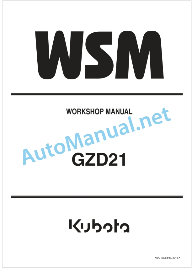 Kubota GZD21 Workshop Manual PDF