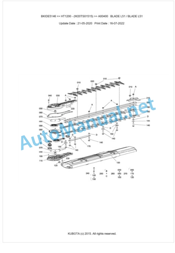 Kubota HT1200 Parts Manual PDF BKIDE5146 3 Kubota HT1200 Parts Manual PDF BKIDE5146-3