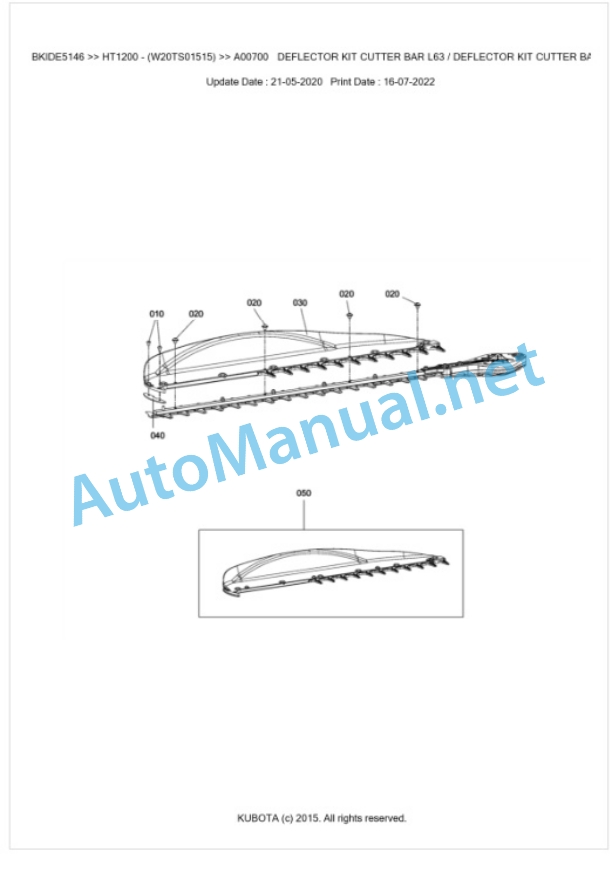 Kubota HT1200 Parts Manual PDF BKIDE5146 5 Kubota HT1200 Parts Manual PDF BKIDE5146-5