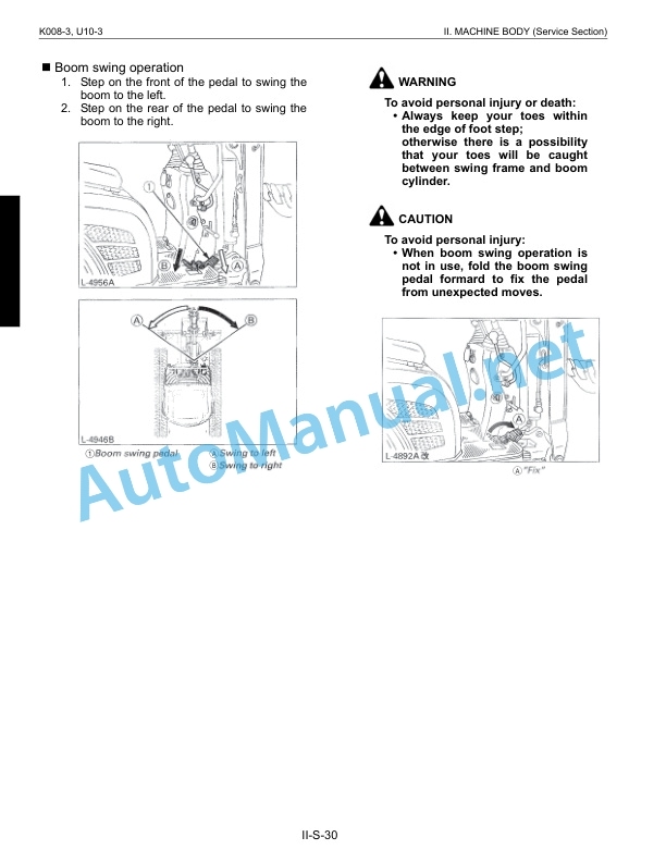 Alternative view of Kubota K008-3, U10-3 Excacator Workshop Manual PDF