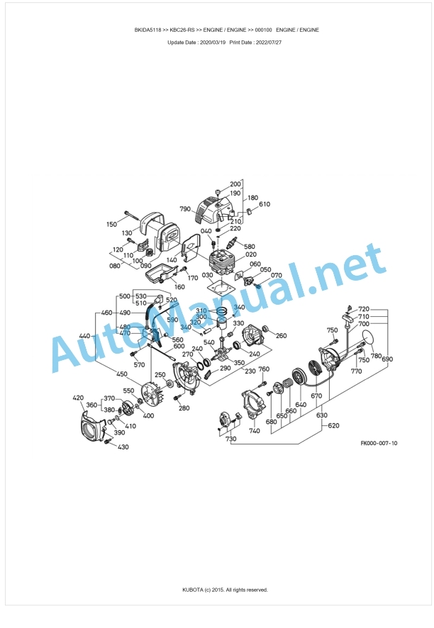 Kubota KBC26-RS Parts Manual PDF BKIDA5118 1 Kubota KBC26-RS Parts Manual PDF BKIDA5118