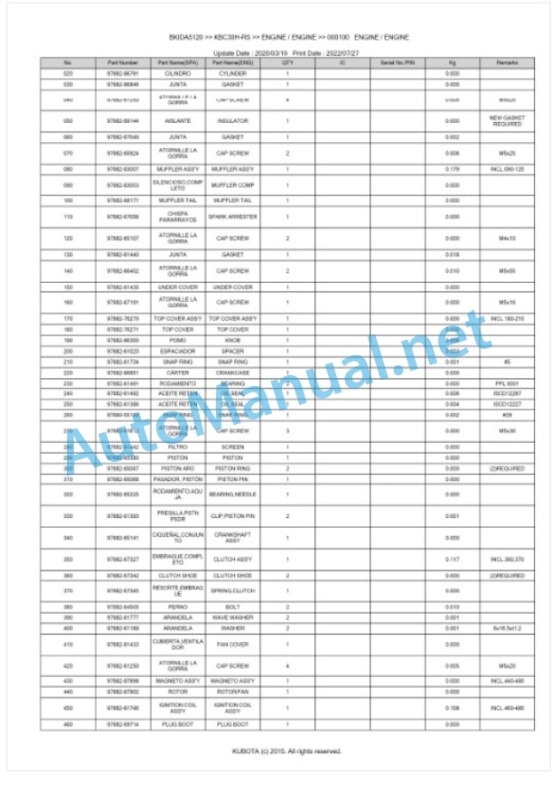 Kubota KBC30H-RS Parts Manual PDF BKIDA5120 2 Kubota KBC30H-RS Parts Manual PDF BKIDA5120-2