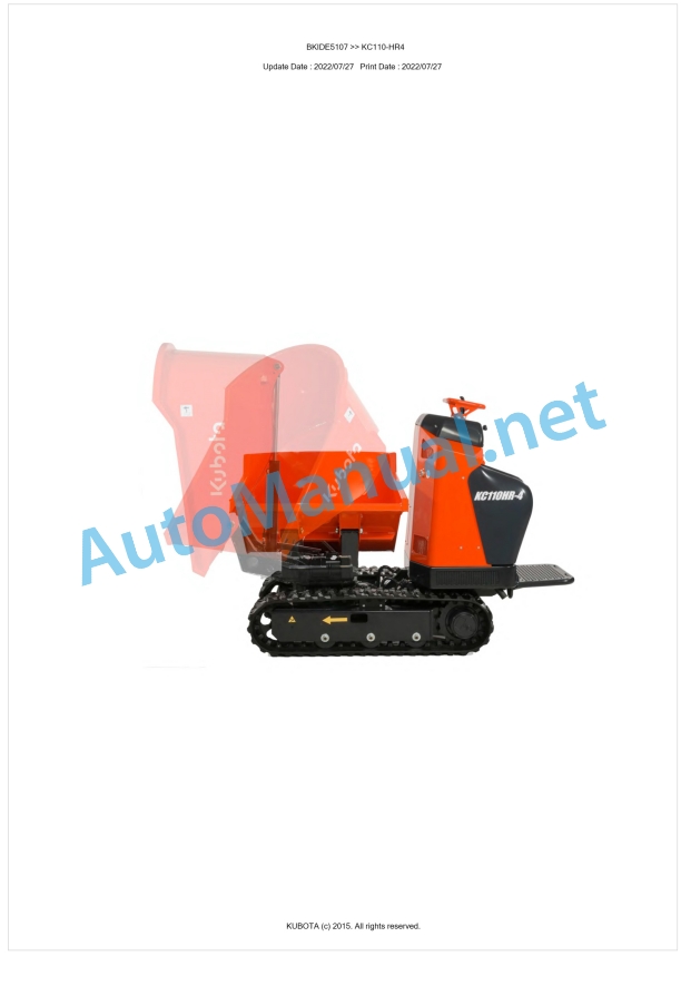 Kubota KC110-HR4 Parts Manual PDF BKIDE5107