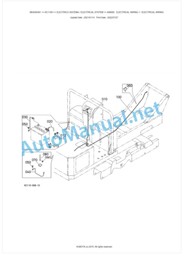 Kubota KC110H Parts Manual PDF BKIDA0391-4