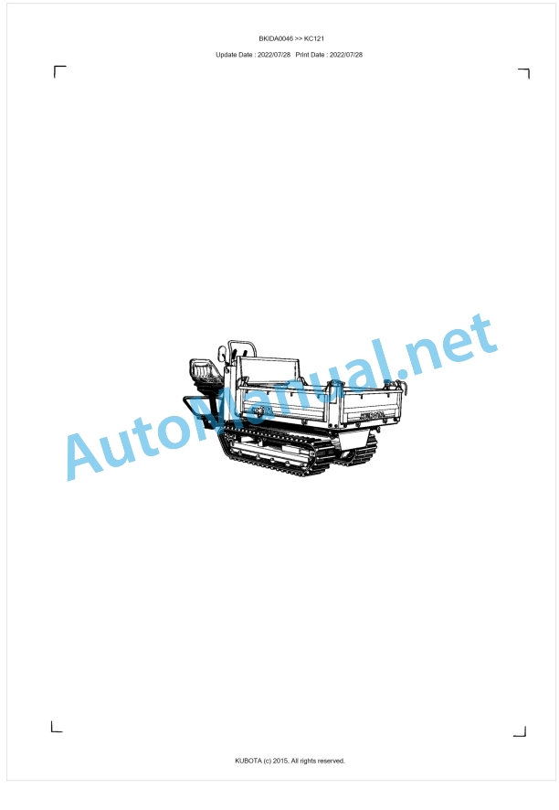 Kubota KC121 Parts Manual PDF BKIDA0046
