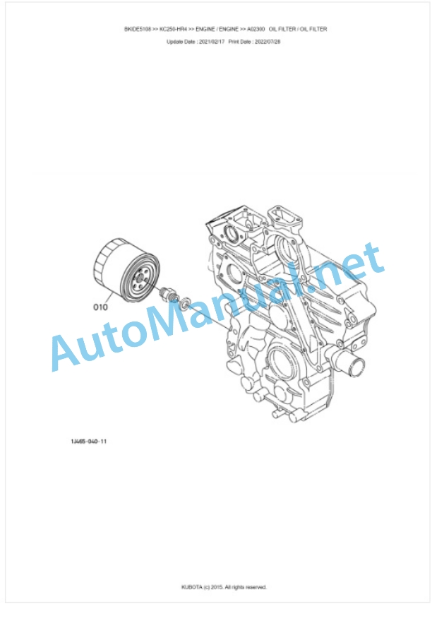 Kubota KC250-HR4 Parts Manual PDF BKIDE5108 3 Kubota KC250-HR4 Parts Manual PDF BKIDE5108-3