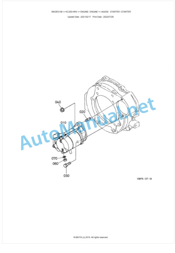 Kubota KC250-HR4 Parts Manual PDF BKIDE5108 5 Kubota KC250-HR4 Parts Manual PDF BKIDE5108-5