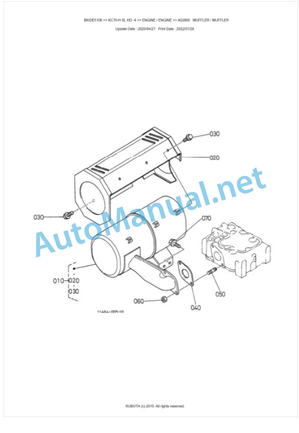 Kubota KC70-H SL HD -4 Parts Manual PDF BKIDE5106-4
